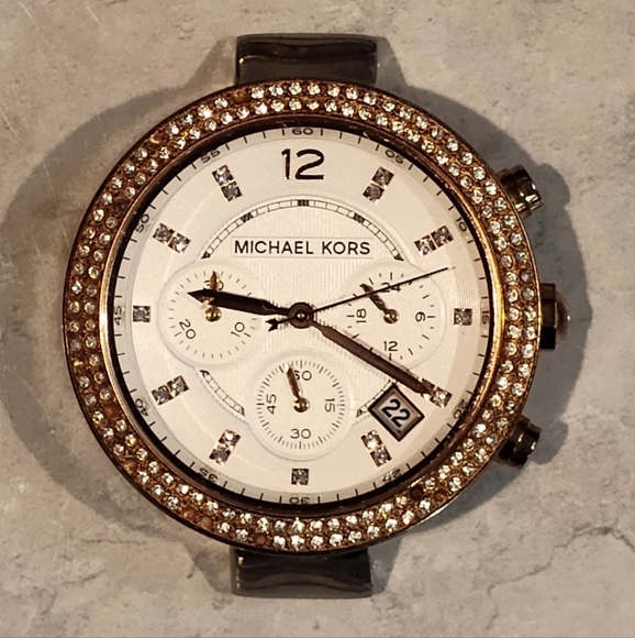 MICHAEL KORS PARKER MK5633 ROSE GOLD WATCH MOTHER OF PEARL FACE NEEDS NEW BAND - Picture 6 of 16